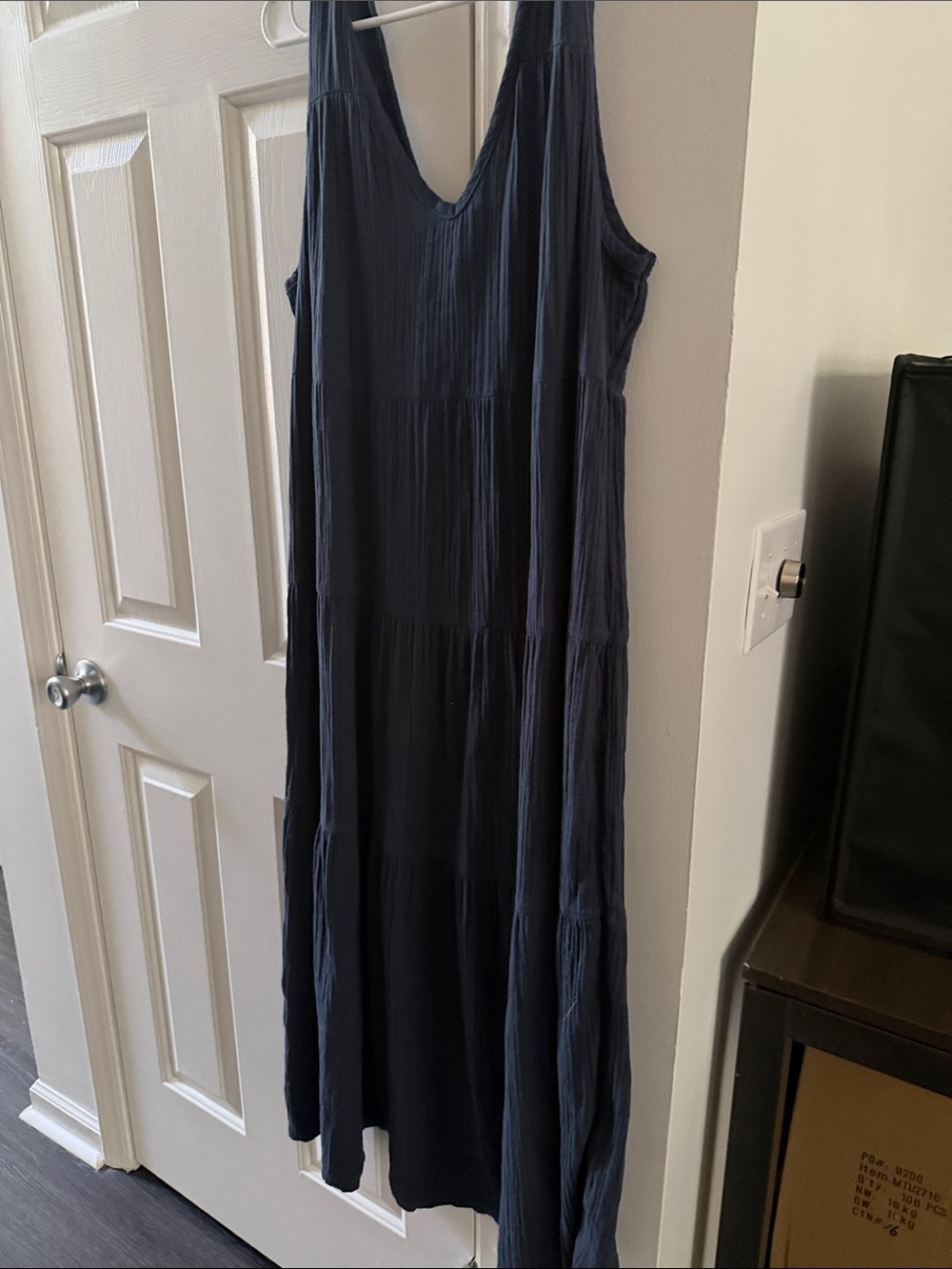 Women's Navy Sleeveless Maxi Dress